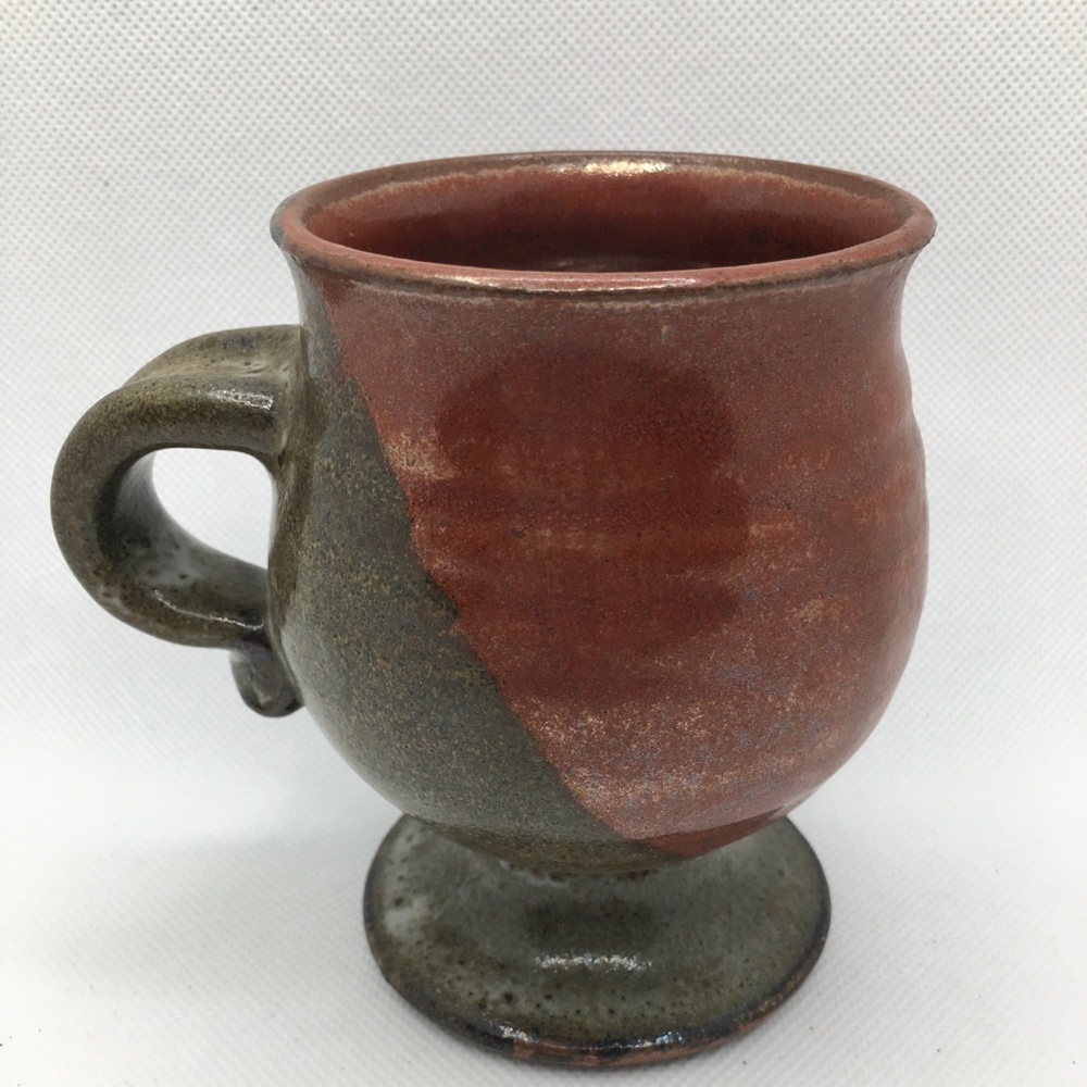 Vintage Studio Art Pottery Pedestal Mug Artist Signed ‘79